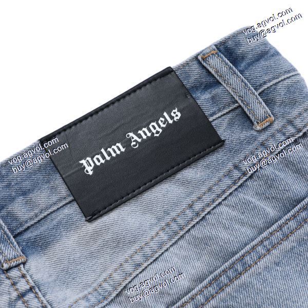 パーム エンジェルス ブランドコピー Palm Angels 2020秋冬 ジーンズ セレブ風 クラシカルな大logoプリント小さいストレートデニム